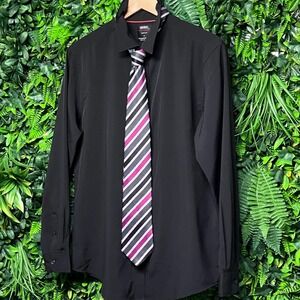 Frangi Men's Tie Made in Italy Silk‎ Necktie Striped Gray Purple Black 3137